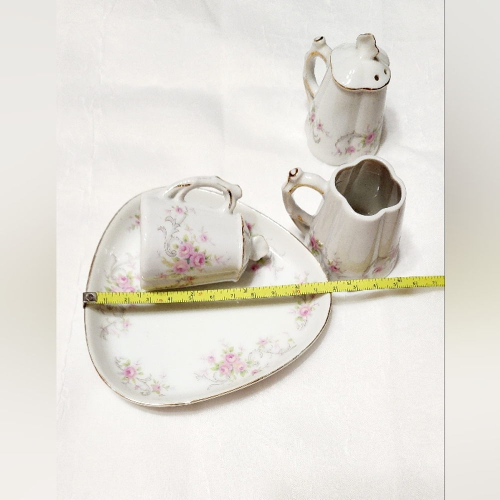 Vintage Lefton Handpainted Salt/Pepper Shaker, Toothpick Holder & Tray 1915N - Picture 7 of 11